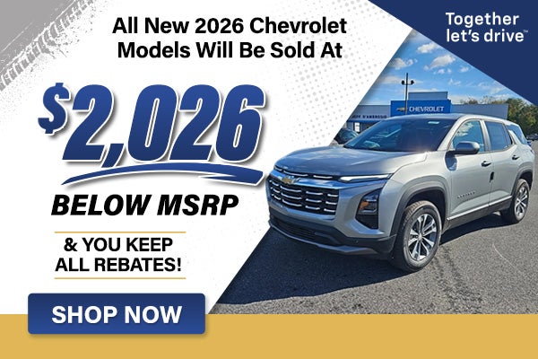 2026 Chevy models sold below MSRP